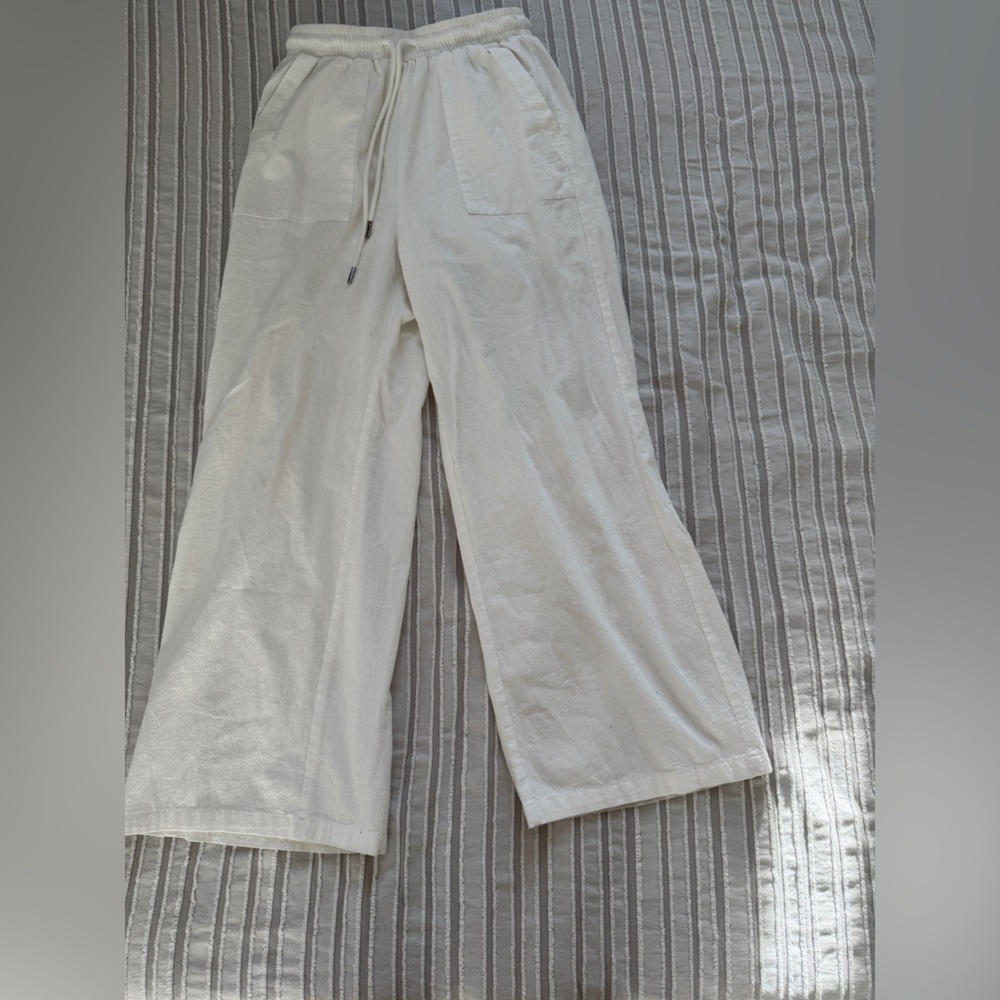 SHEIN White Wide-Leg Pants